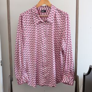 Dotti Pink and Black Patterned Blouse